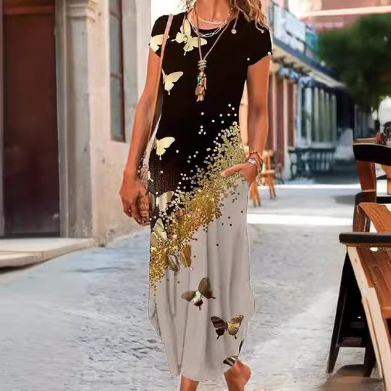 ✨Női hosszú póló nyomtatott ruhák