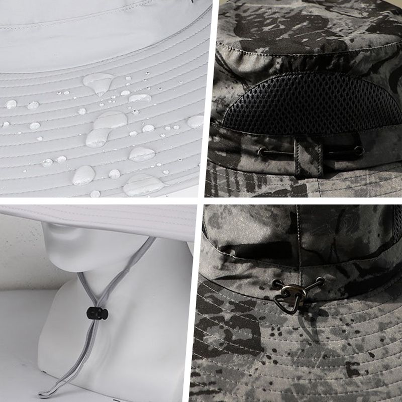 Férfi horgászkalap 2 levehető napelemes ventilátorral