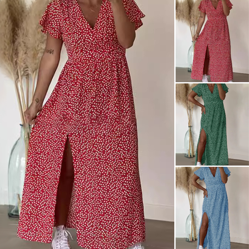 Szexi női maxi ruha oldalsó hasítékokkal