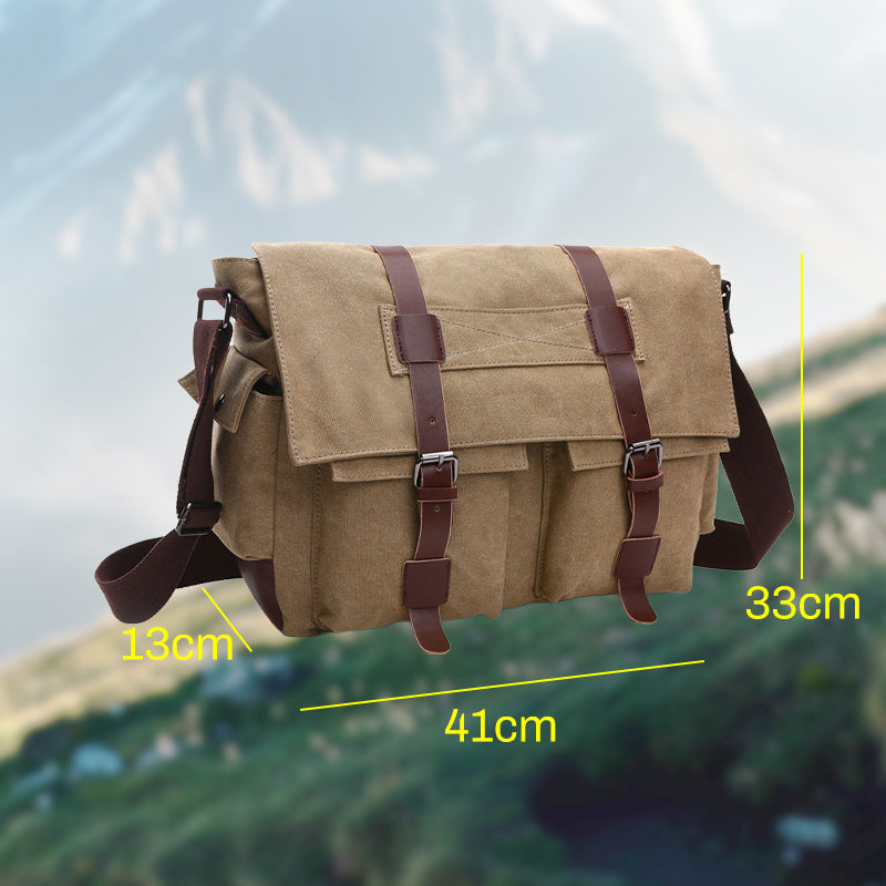 Férfi nagy kapacitású vászon válltáska