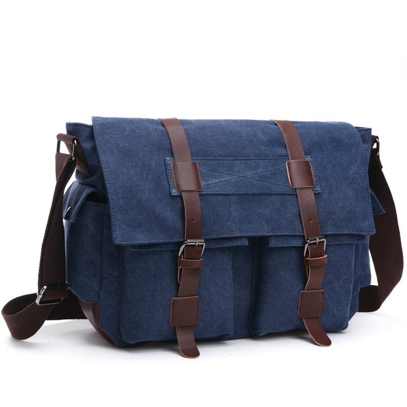 Férfi nagy kapacitású vászon válltáska