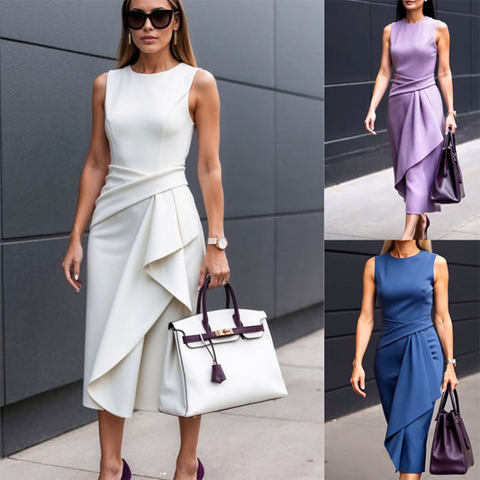 Női ruha kerek nyakkivágással