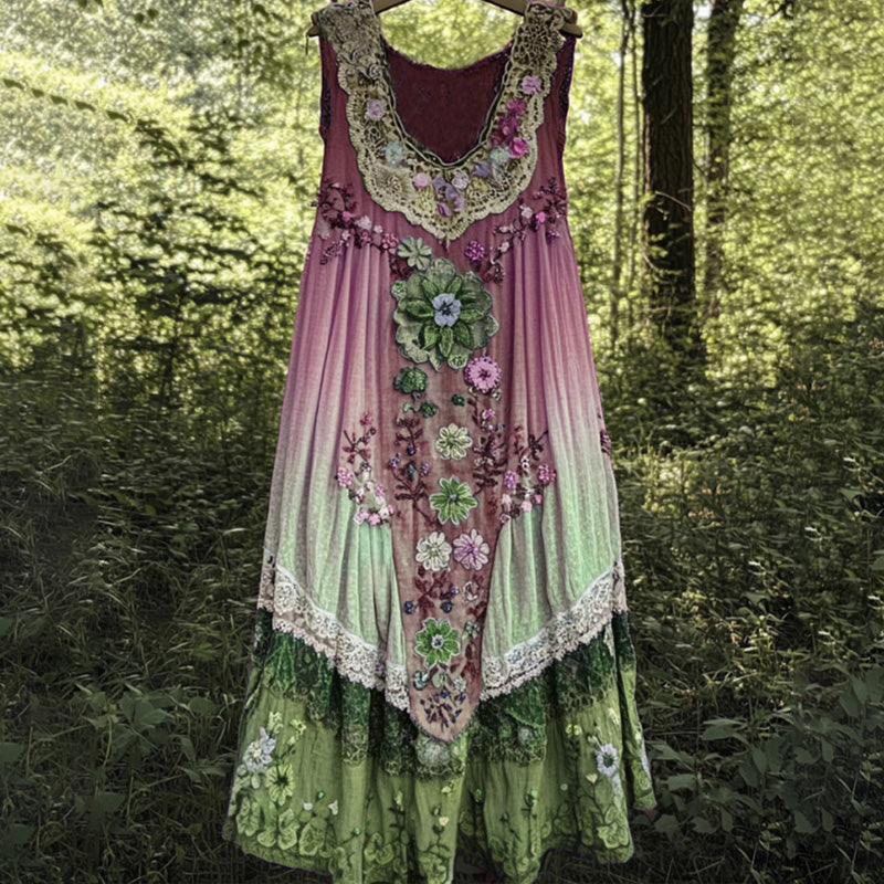 3D nyomtatott ujjatlan, U-nyakú midi ruha