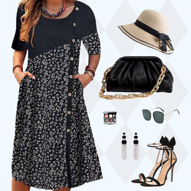 Női vintage mintás pamut ruhák