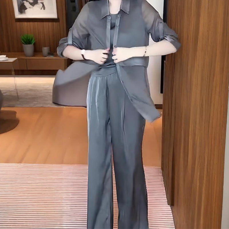 Női 3 részes szett: ing, mellény és nadrág