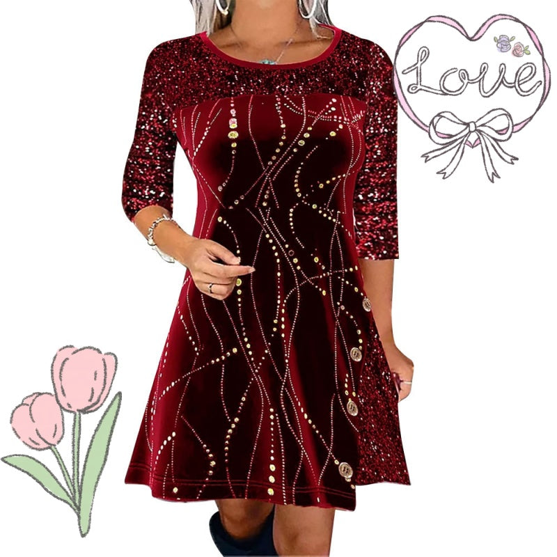 ✨Elegáns, flitteres A-vonalú ruha