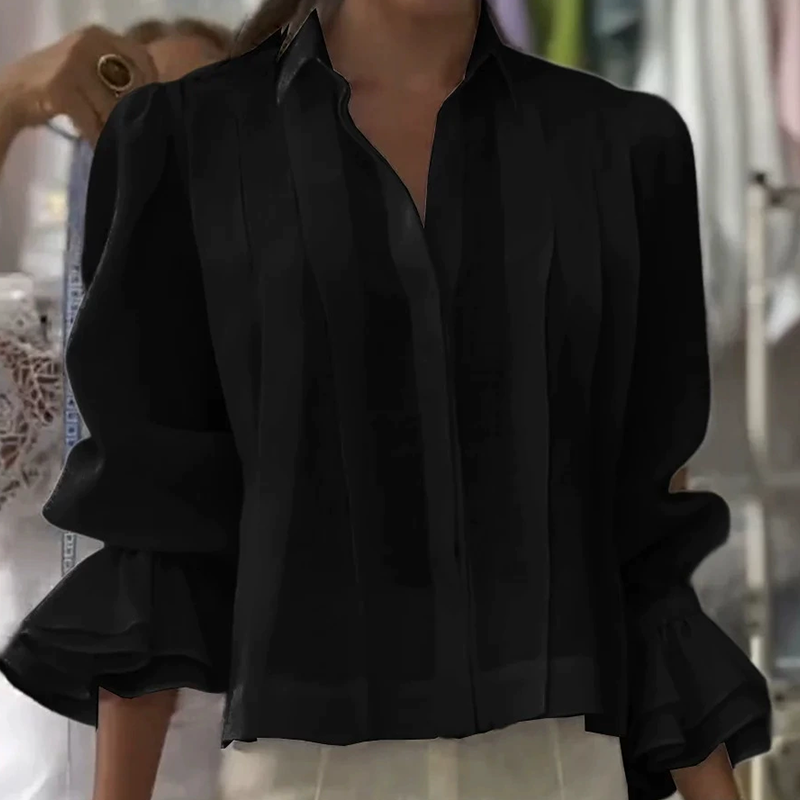 【S-3XL】✨🌼Elegáns ing fodros és rakott mintával