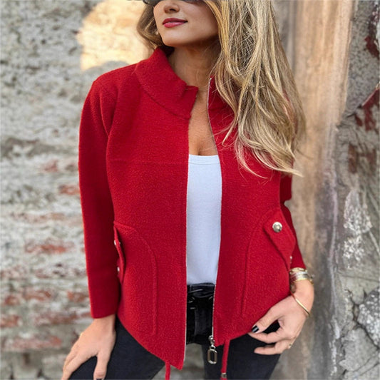 🧥 Lezser kabát magas gallérral és cipzárral