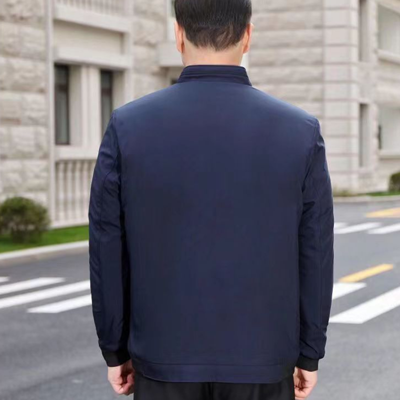 Férfi egyszínű cipzáras meleg kabát -💪Ránctalan, szélálló, esőálló és hóálló!