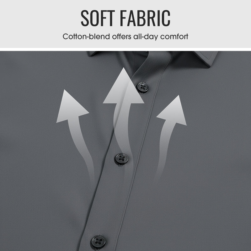 Férfi egyszínű hosszú ujjú ing - gyűrődésálló anyag