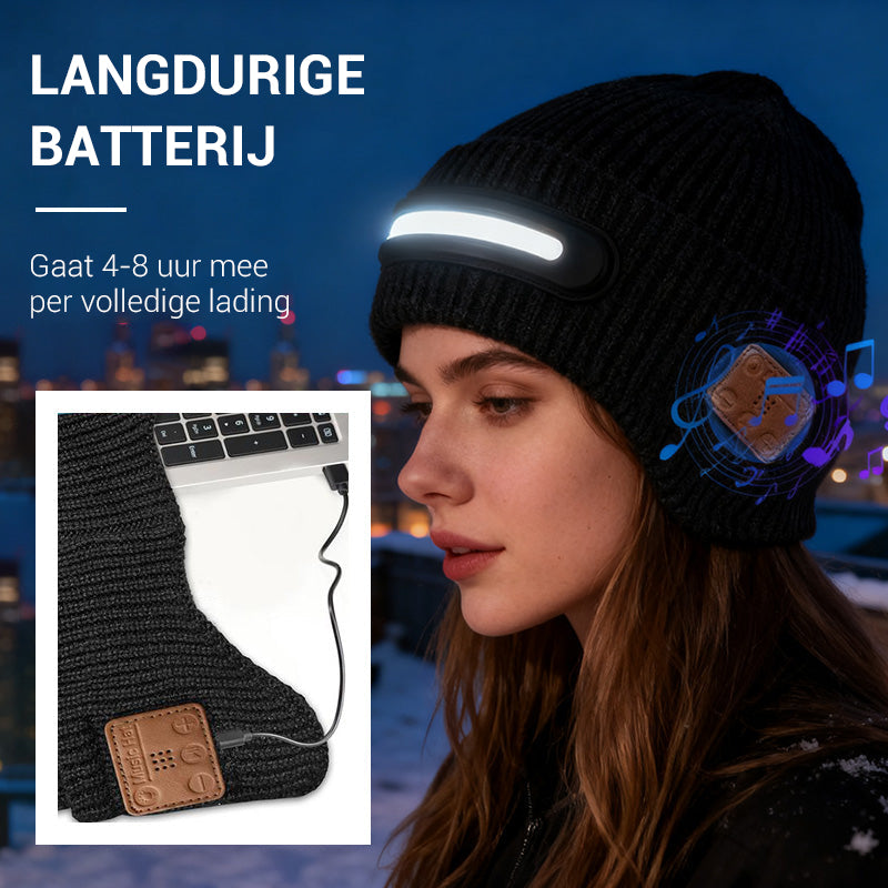 Újratölthető LED sapka Bluetooth-szal
